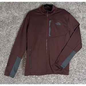 Men's Crimson Red The North Face Jacket  Zip closure Size LG Large Zipper pocket